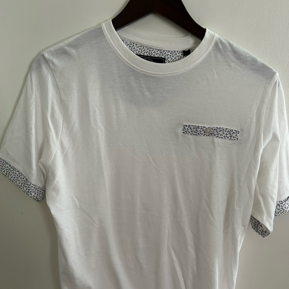 Knit Heritage Mens Medium White Nautical Anchor Tee Short Sleeve Pocket T-Shirt